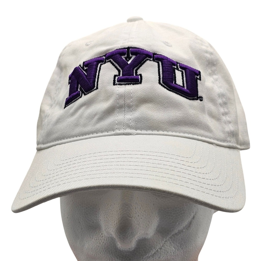 The Game NYU New York University Strapback White Purple Dad Hat Adjustable OSFA